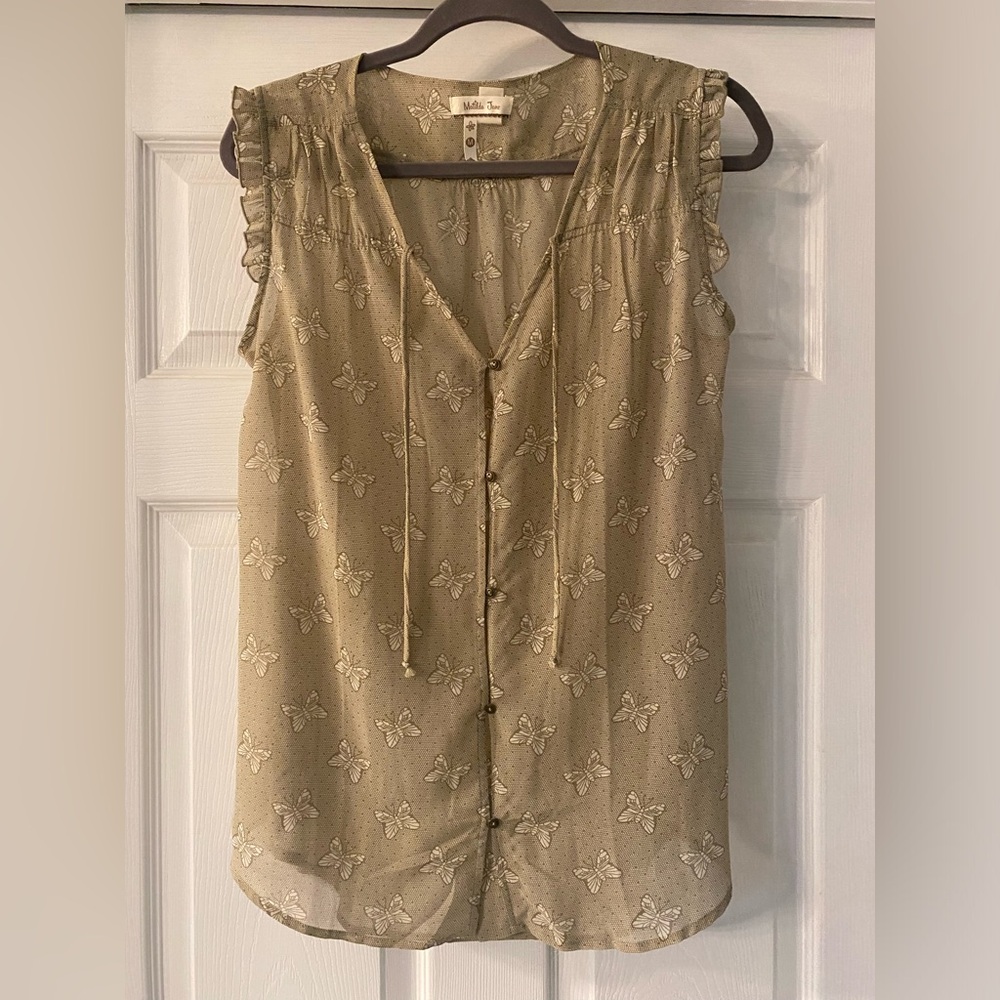 Matilda Jane sleeveless tan shirt